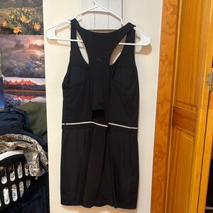 Joy Black Athletic Dress with White Stripe